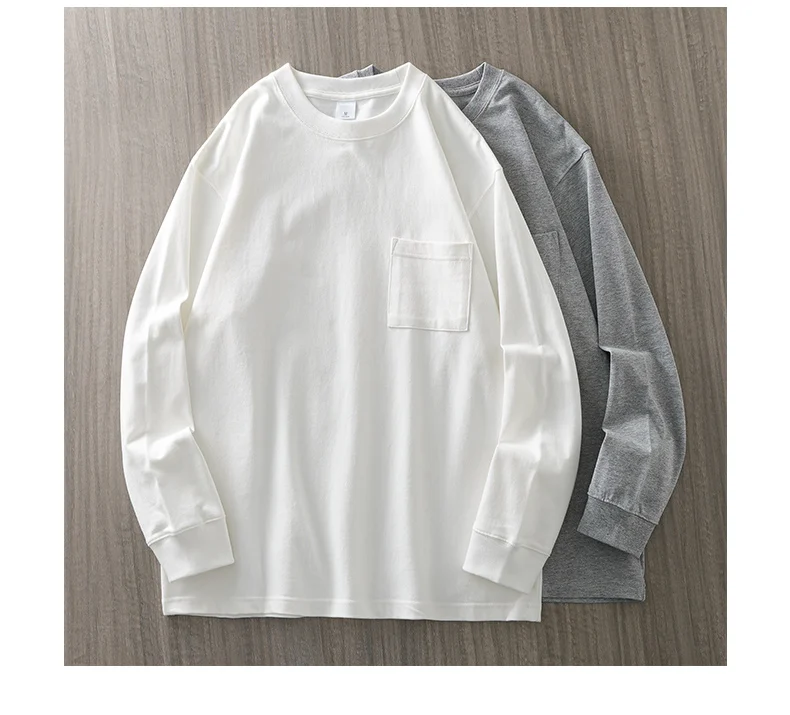 Men's Long Sleeve T Shirt - DUKEEN Heavyweight Cotton Crew Neck Casual Tee