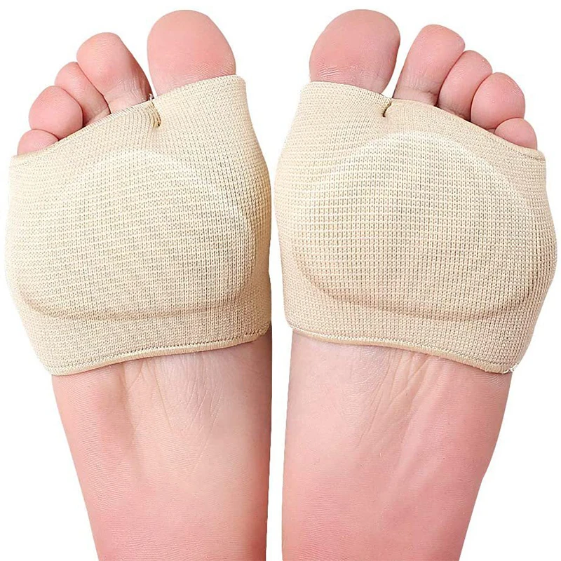 1 Pair Silicone Metatarsal Sleeve Pads Half Toe Bunion Sole Forefoot