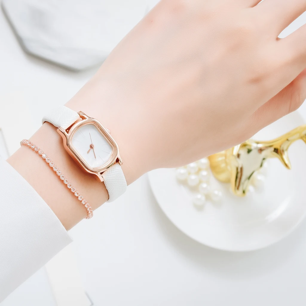 Fashion Women Leather Watch Simple Quartz twatch Elegant Female Small Rose Gold Dial Bracelet Watch Women Reloj Mujer Clock 