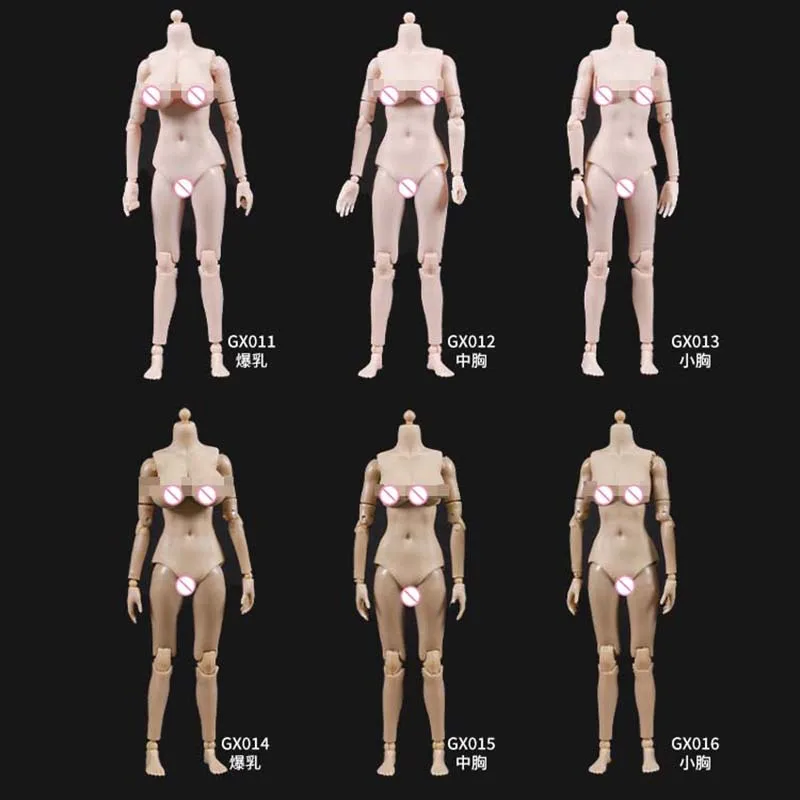 

New 3 Types Breast Body 12.5cm 1/12 Female Half-encapsulated Super Flexible Joint Movable Body Model for 6'' Action Figure Toy