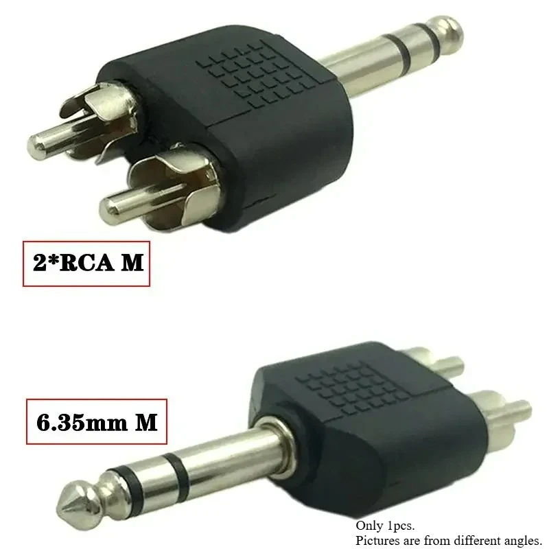 Premium Audio Adapter - Dual RCA to 6.35mm Female for Amplifier, Speaker, and Microphone Connection