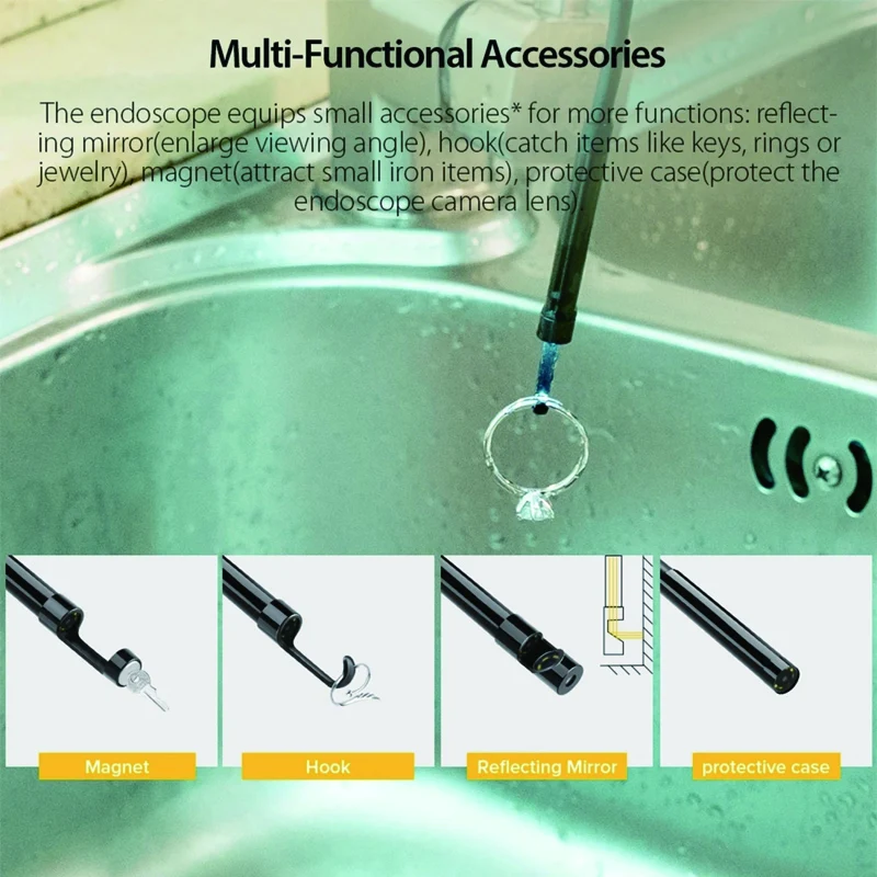 Ulefone Endoscope E1 IP67 Waterproof 3 in 1 Endoscope for Ulefone Power Armor 21 / 19 / 18T / 16 Pro / 13 / Armor Pad 3
