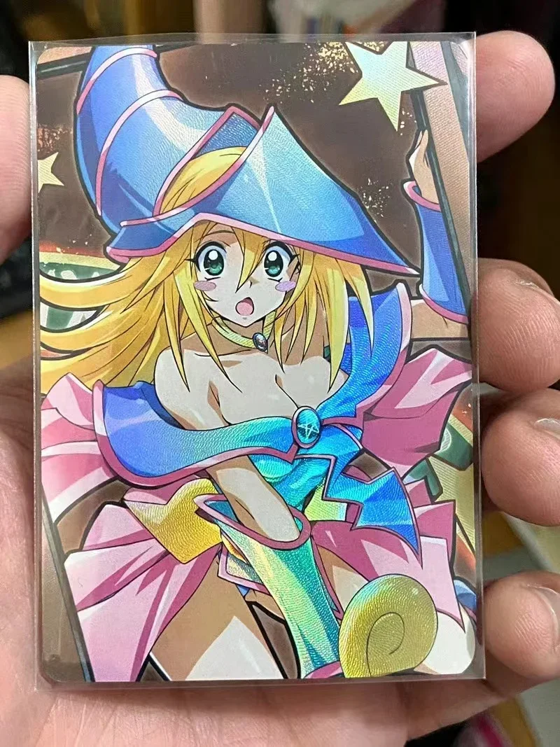 Светящаяся флэш-карта Yu-Gi-Oh Dark Magician Girl сделай сам из коллекции печати ограниченная карточка с персонажами