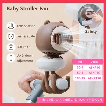 아기 자동차용 USB 유모차 팬, 3600mAh 전기 공기 냉각기 핸드 120 ° Rota 휴대용 블레이드리스 충전식 미니 인공 호흡기 팬