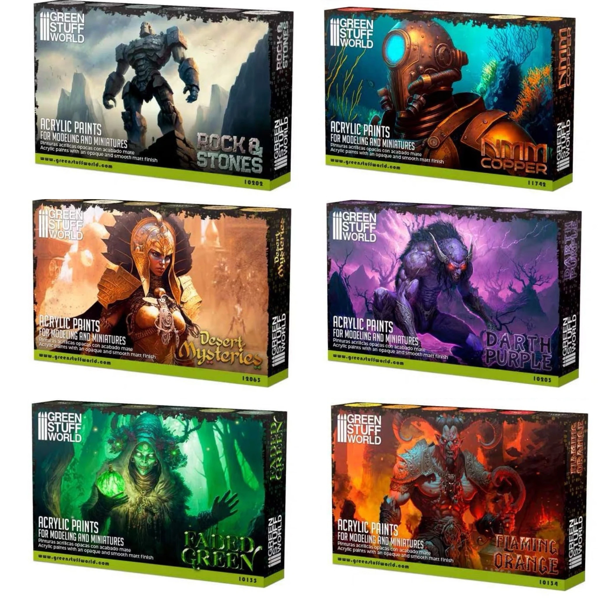 

GreenStuffWorld GSW Acrylic Paint Set for Modeling and Minatures