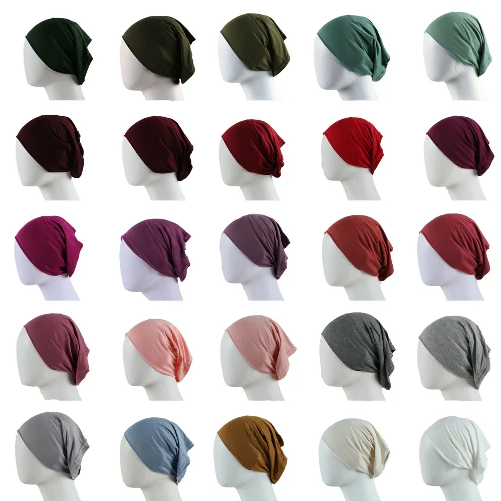 Binnenhijab Caps Moslim Stretch Jersey Pet Islamic Ondersjaal Motorkap Dames Hoofddoek Turbante Tulband Mujer