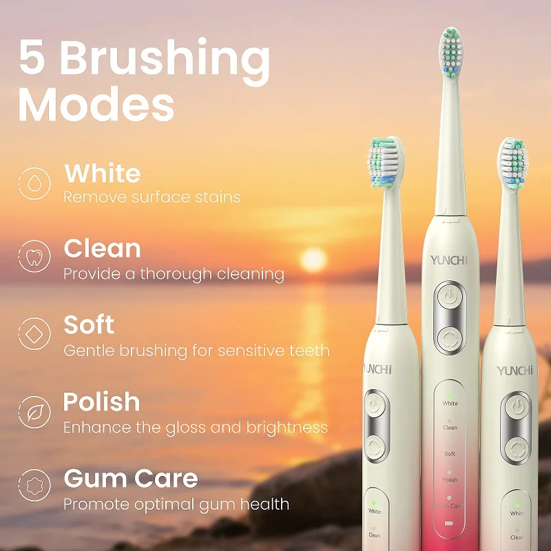 Premium Ultrasonic Electric Toothbrush Set with Multiple Cleaning Modes