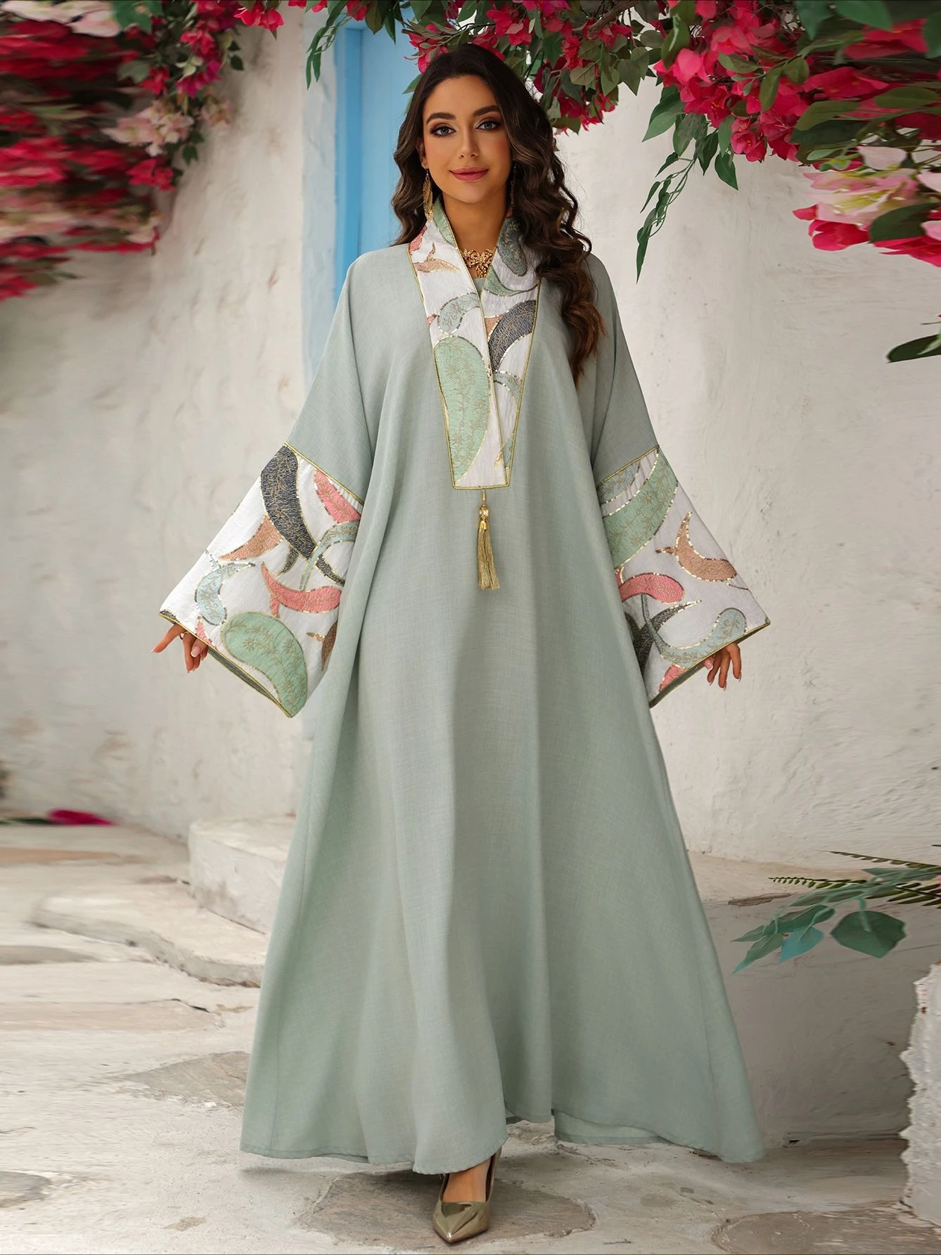 Kaftan Aliexpress Vestidos Largos Eid Women Dress Abaya Print - Main Image