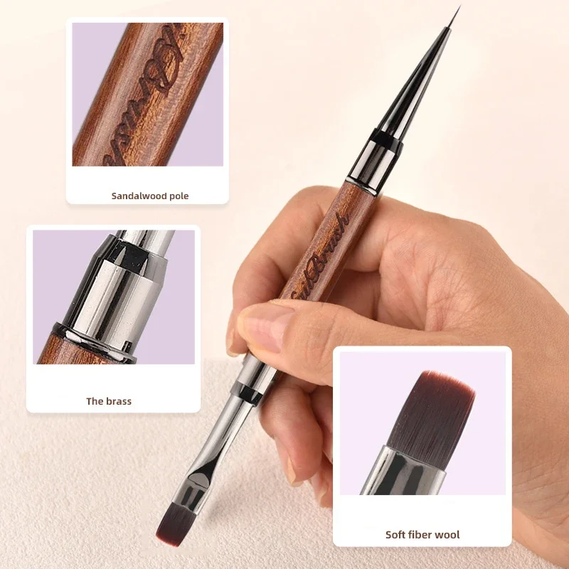 2 IN 1 UV Gel Nail Brush Liner DIY Painting Pen Acrylic Drawing Brush for Nail Art Design Nails Tip Professional Manicure Tool 3