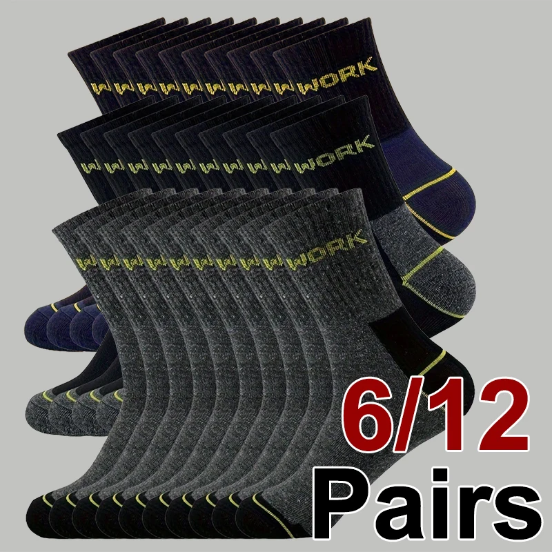 6/12 Pairs عالية الجودة رجال الأعمال رائحة برهان منتصف جوارب أنبوبية امتصاص العرق تنفس كل موسم الرياضة الترفيه الجوارب
