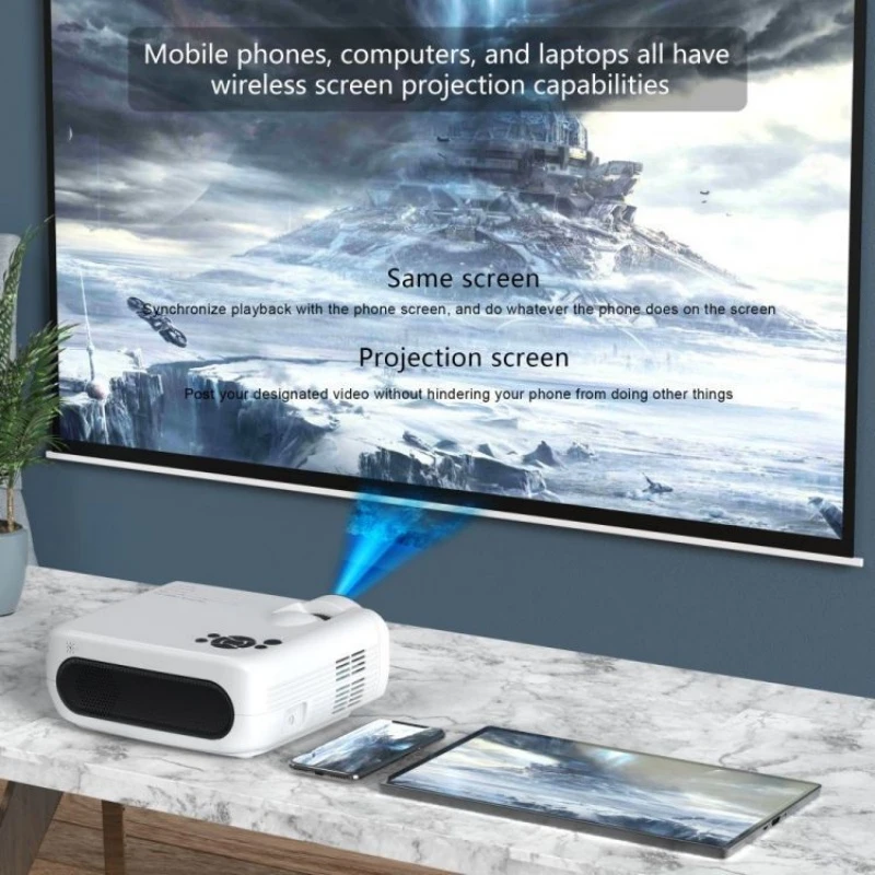 M7 4k Smart Projector 300 Ansi 1920*1080P BT4.1 Dual WiFi Android 9.0 Support 8K Video Home Cinema Outdoor Portable Projector