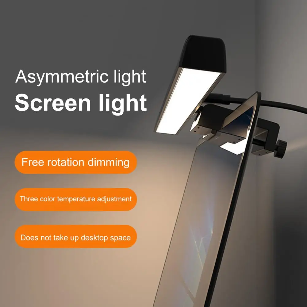 

LED Laptop Screen Hanging Light Rechargeable Computer Desk Lamp Screen Eyes Protection Lighting Color Temperature