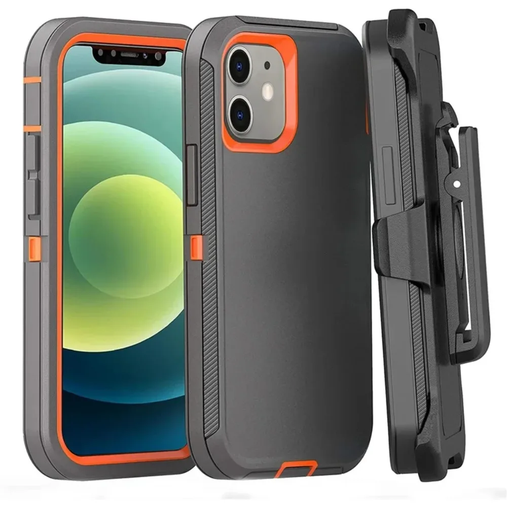 Military-Grade Shockproof Silicone Phone Case - Heavy Duty Slim Protective Cover, 2-Pack