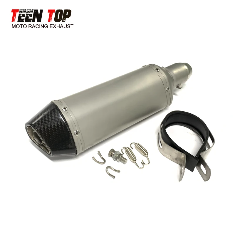 370mm Universal Motorcycle Muffler Carbon Fiber Exhaust For Benelli TRK 502 502C BJ600 Tornado 302R Sistemi Di Scarico Pitbike - Image 5