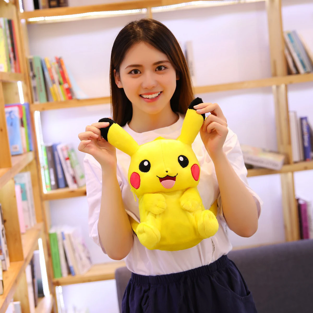 Kawaii Pikachu Backpack Plush Toy Pokemon Bag Stuffed Doll Cartoon Image Soft Schoolbag Christmas Gifts