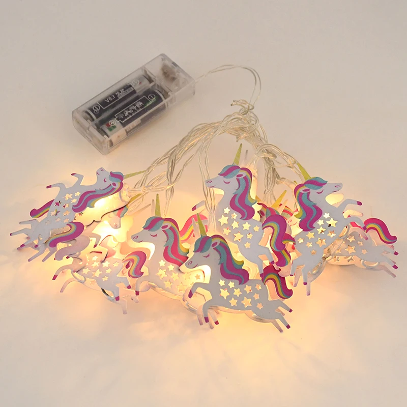 1,65 M 10 leds Cartoon Einhorn LED String Licht Einhorn Geburtstag Party Dekoration Kinder Geschenk Baby Dusche Hochzeit Party liefert – Detail 2