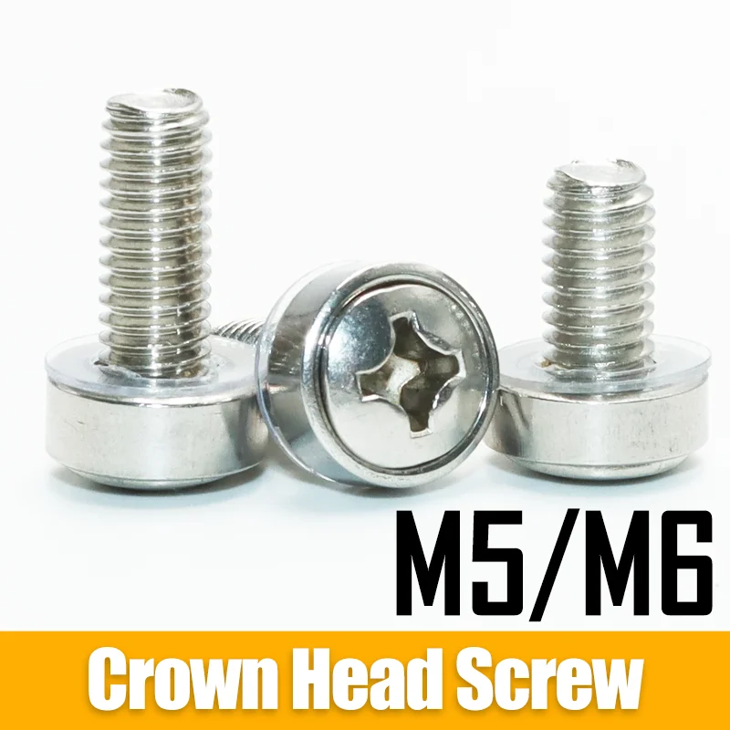 304 Stainless Steel Network Storage Server Cabinet Screw M5 M6 x 16 Rack Mount Cage Nut Bolt and Washer for Chassi Shelve Router