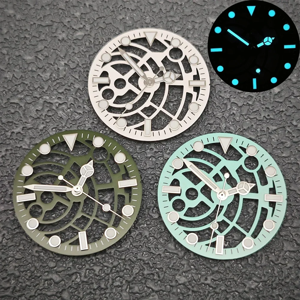 Hollowed Watch Dial 28.5mm with Strong Luminous Glow - Premium Watch Face Accessory