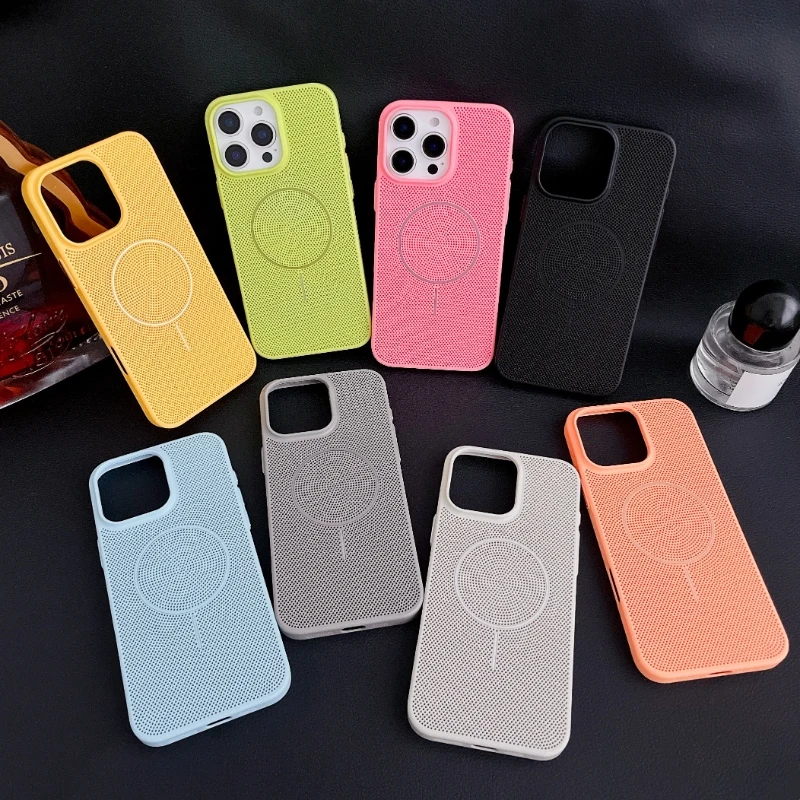 Premium Breathable Cooling Mesh Shockproof Case with MagSafe Wireless Charging Compatibility
