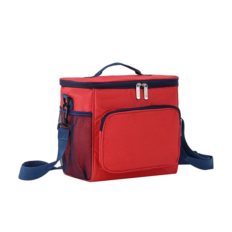 10L Cooler Bag Square With Pocket Oxford Cloth Portable Thermal Outdoor Picnic Bag For Food Insulated Ice Box Preservation