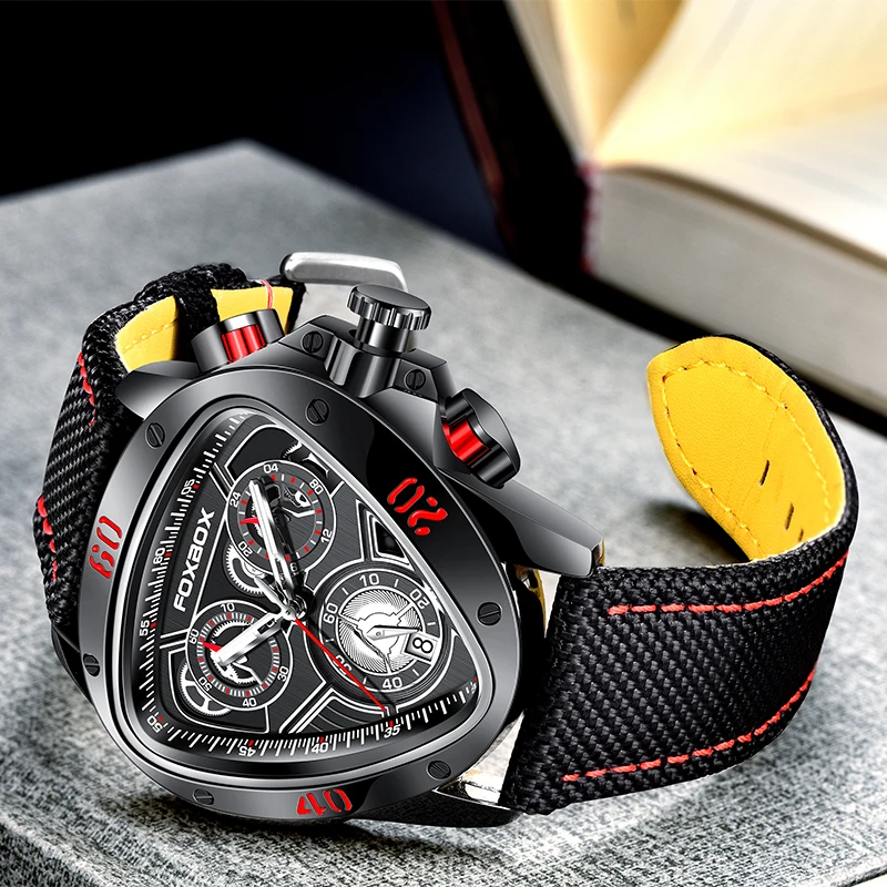 FOXBOX Fashion Luxury Quartz Man Watch Creative Big Dial