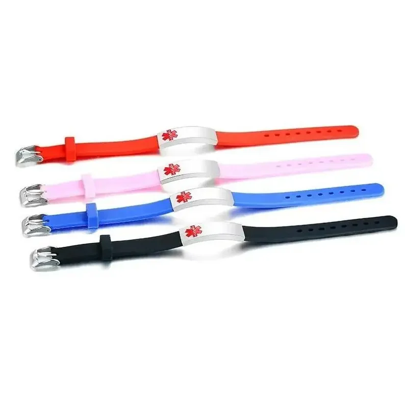 Children/Adult Customised Personalised Medical ID Alert Bracelet For Woman Men Engraving Stainless Steel Silicone Jewelry stainless steel bracelet fashion bracelet fashion jewelry silicone bracelet