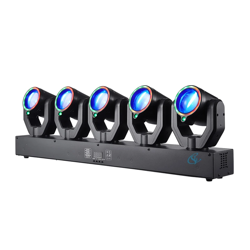 180w 5-Head XY Rotating Stage Disco Light  DMX512 Sound Control RGBW Beam+Green