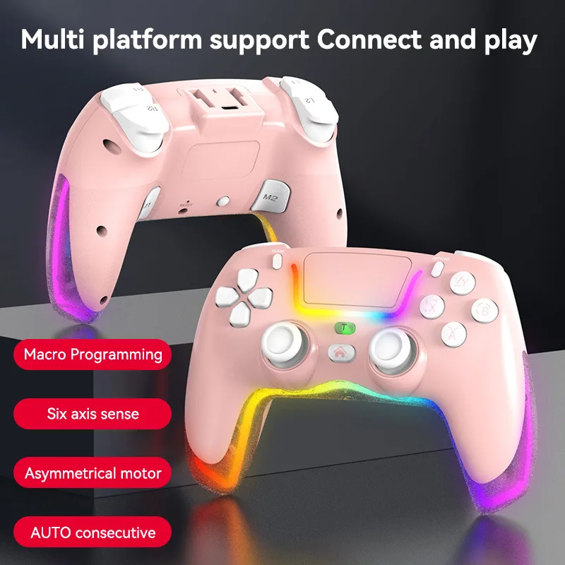 

P07 Wireless Joystick For PS4 Switch IOS/Android/PC RGB Gaming Controller Bluetooth Handle Console Accessories No Delay Gamepad