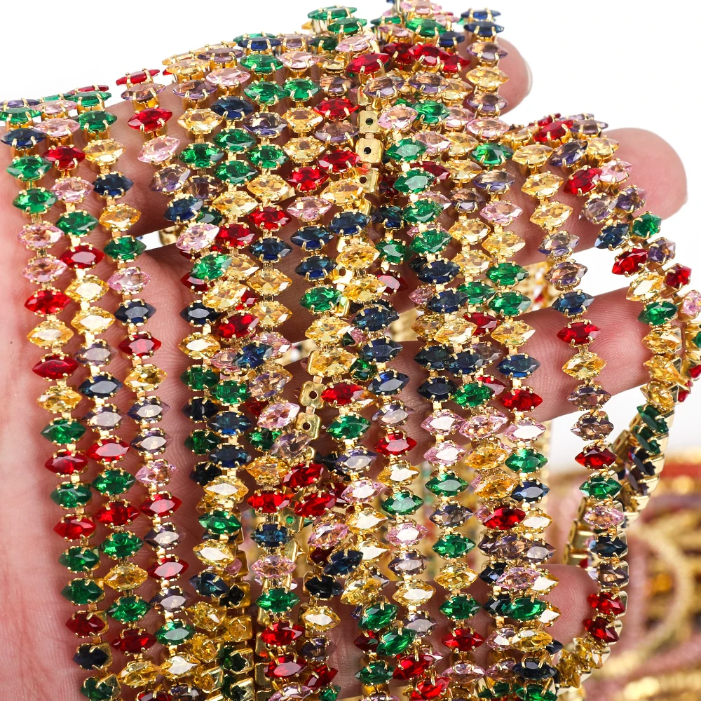 VC All New Color Kristallkette in Nail Art Luxus Klaue Zirkon Strassbesatz Edelstein Diy Schmuck Kleidung Zubehör – Detail 9