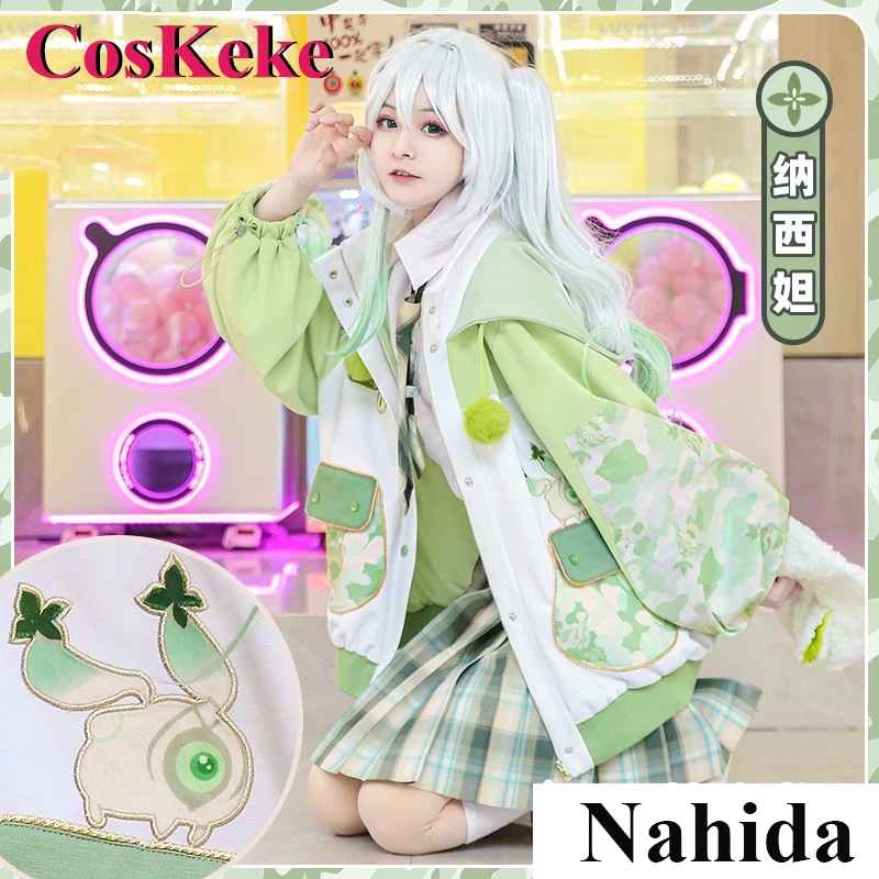 

CosKeke Nahida Cosplay Costume Hot Game Genshin Impact Lovely Fashion Camouflage Coat Daily Wear Women Anime Role Play Clothing