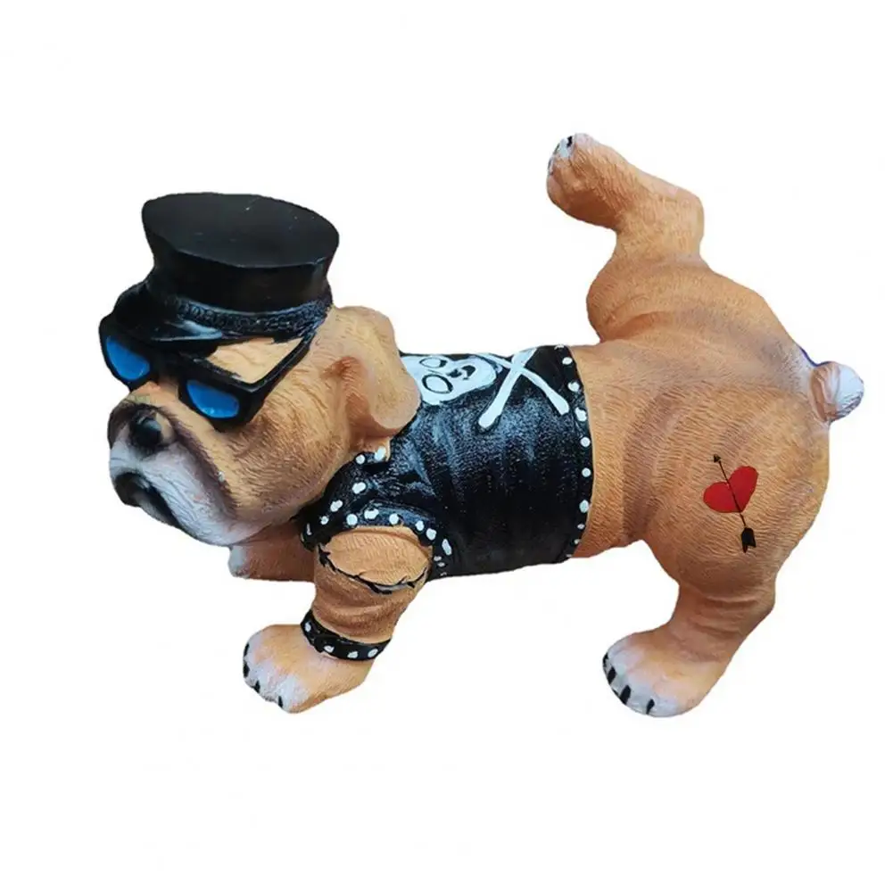 

Dog Ornament Pug Dog Figurine with Sunglasses Pee Position Resin Ornament for Home Garden Courtyard Decor Decorative Dog