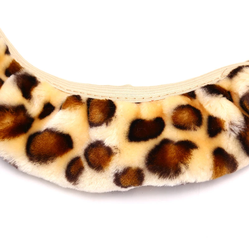 3 teile/satz Leopard Fluff Plüsch Lenkrad abdeckung Winter Autozubehör – Detail 26