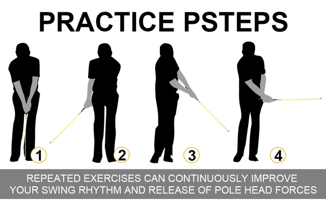Ejoyous Golf Schwung Trainer - 116cm, Gelb, Für Tempo & Flexibilität Training