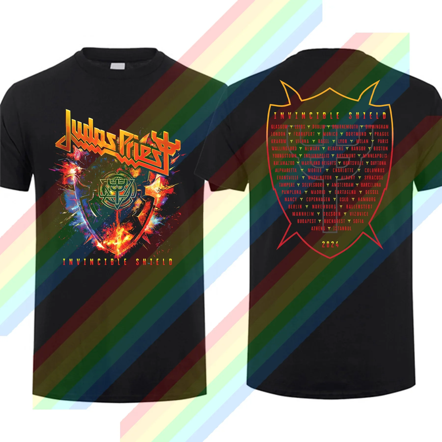 Men Summer T Shirt Judas Priest The Invincible Shield Winged Man Tour Tour T-shirt Short Sleeves Cotton S-3XL