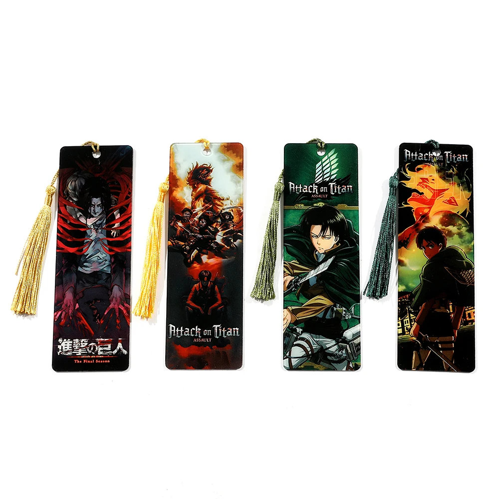 Attack on Titan Colorful Anime Pattern Acrylic Bookmark Student Reading Stationery School Supplies Gifts Bookmarks Stationery Supplies