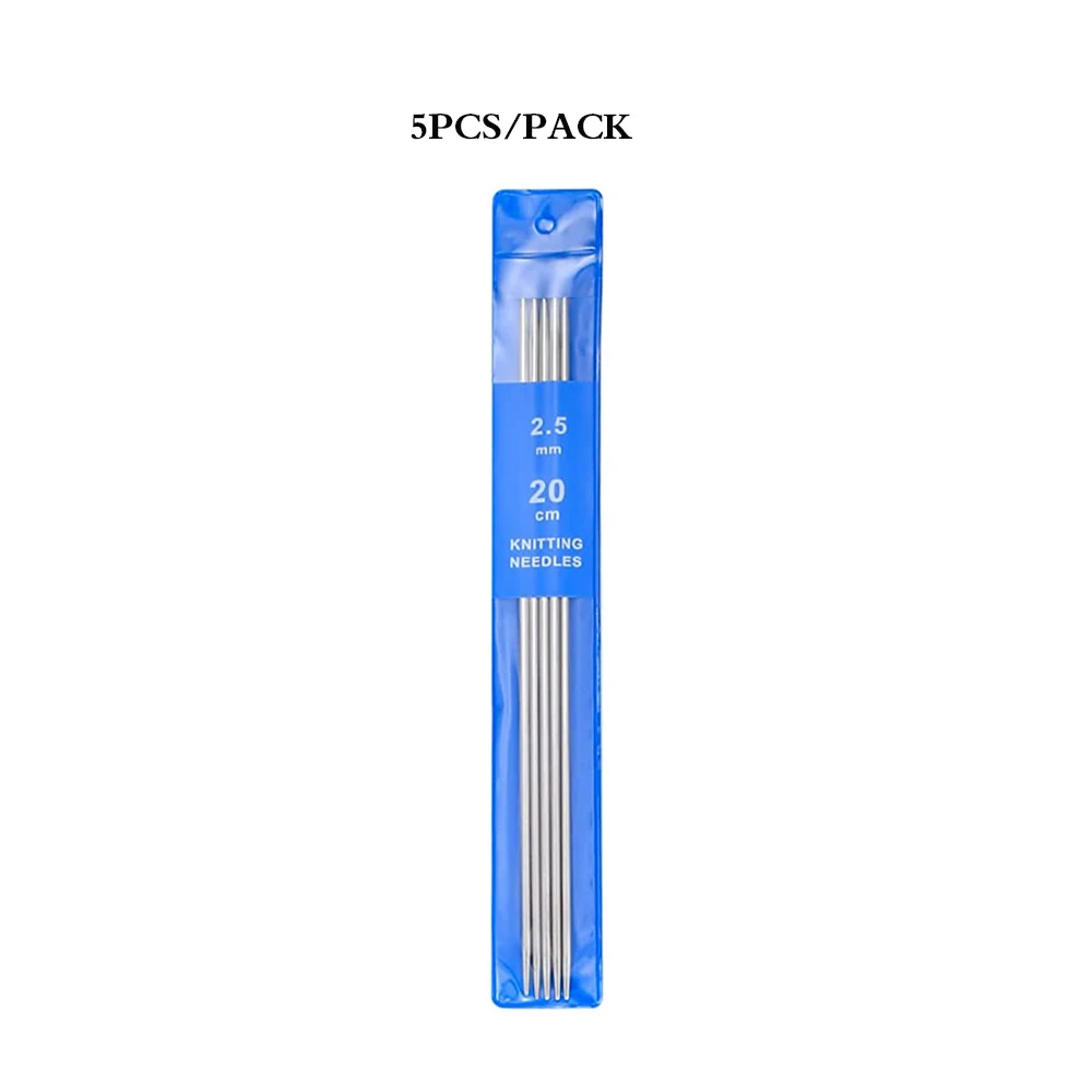 Premium Stainless Steel Double-Pointed Knitting Needles Set (20cm)