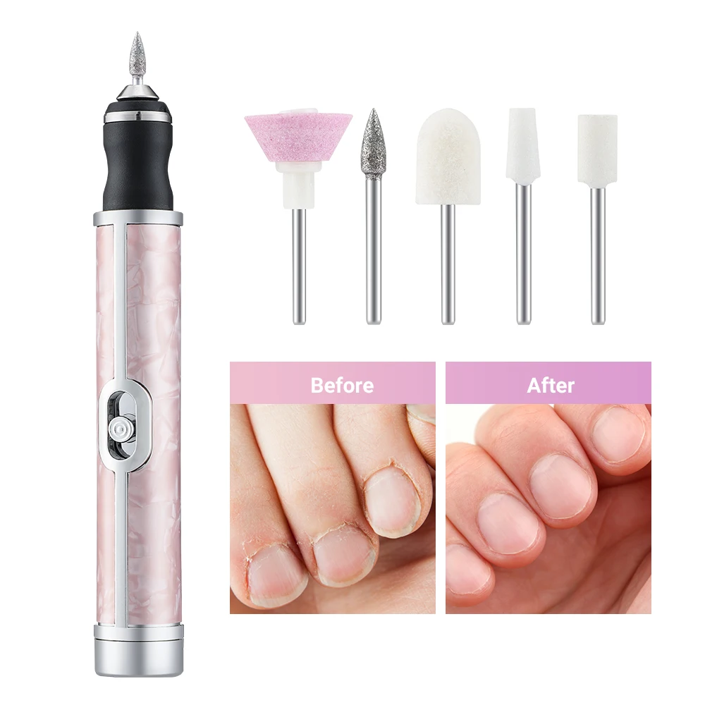 

New 5 in 1 Electric Nail Polishing Drill Grinder Machine Portable Mini Electric Manicure Art Pen Tools for Gel Remover