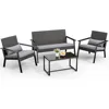 Outdoor Wicker Patio Furniture Set with Deep Seating Cushions and Table for Balcony, Backyard, and Porch 1
