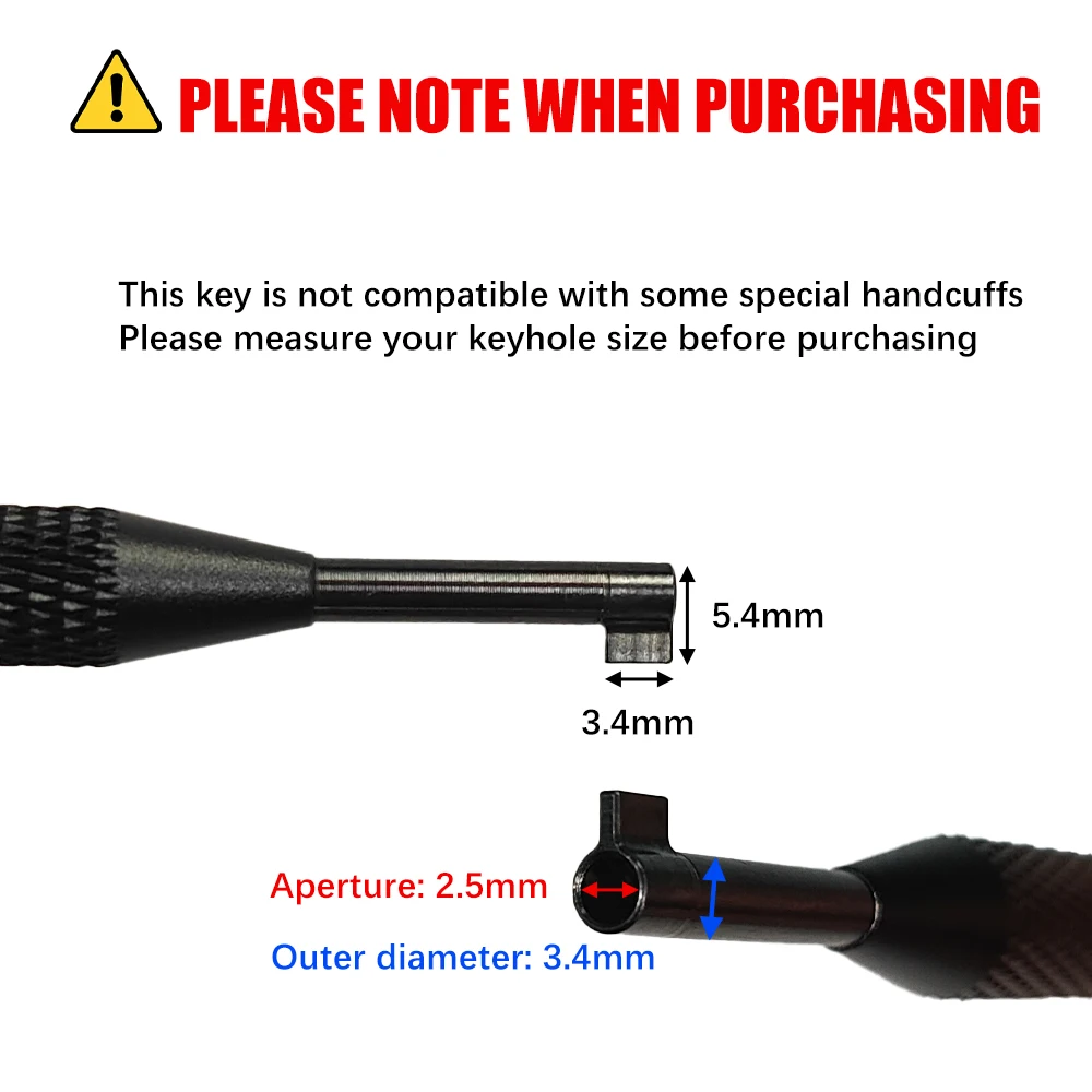 Universal round Swivel Key with Detachable Keyring Fits All Standard Series Hand Cuffs Durable Cuff Key for Security Professiona 2