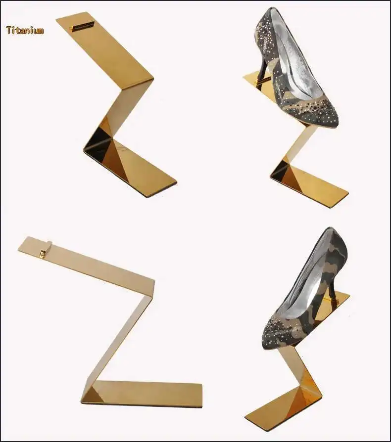 1 stücke Z Einzelhandel Schuh Riser Display Rack Schuhe Display Tablett Halterung Shop Mall Shop Möbel Schreibtisch Tisch Regal Fenster display Requisiten – Detail 8