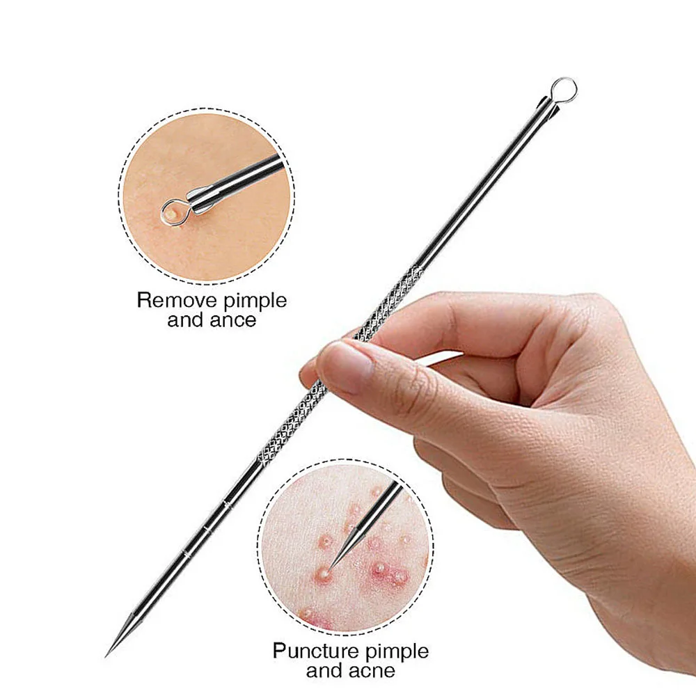 4-Piece Blackhead Remover Needle Tools Set for Effective Face Cleansing and Skin Care