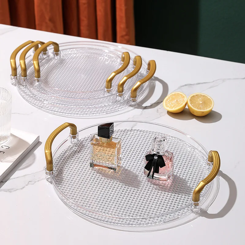 Rectangular Storage Tray Home Living Room Coffee Table Tea Cup Storage Plate Acrylic Tray Aromatherapy Organizer Home Decor