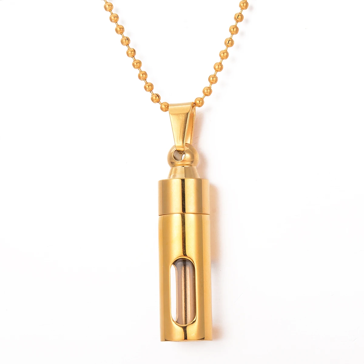 Women Men Necklaces Stainless Steel Glass Collect Sand Flower Open Bottle Memorial Pendant Necklace Cremation Urn Jewelry 4