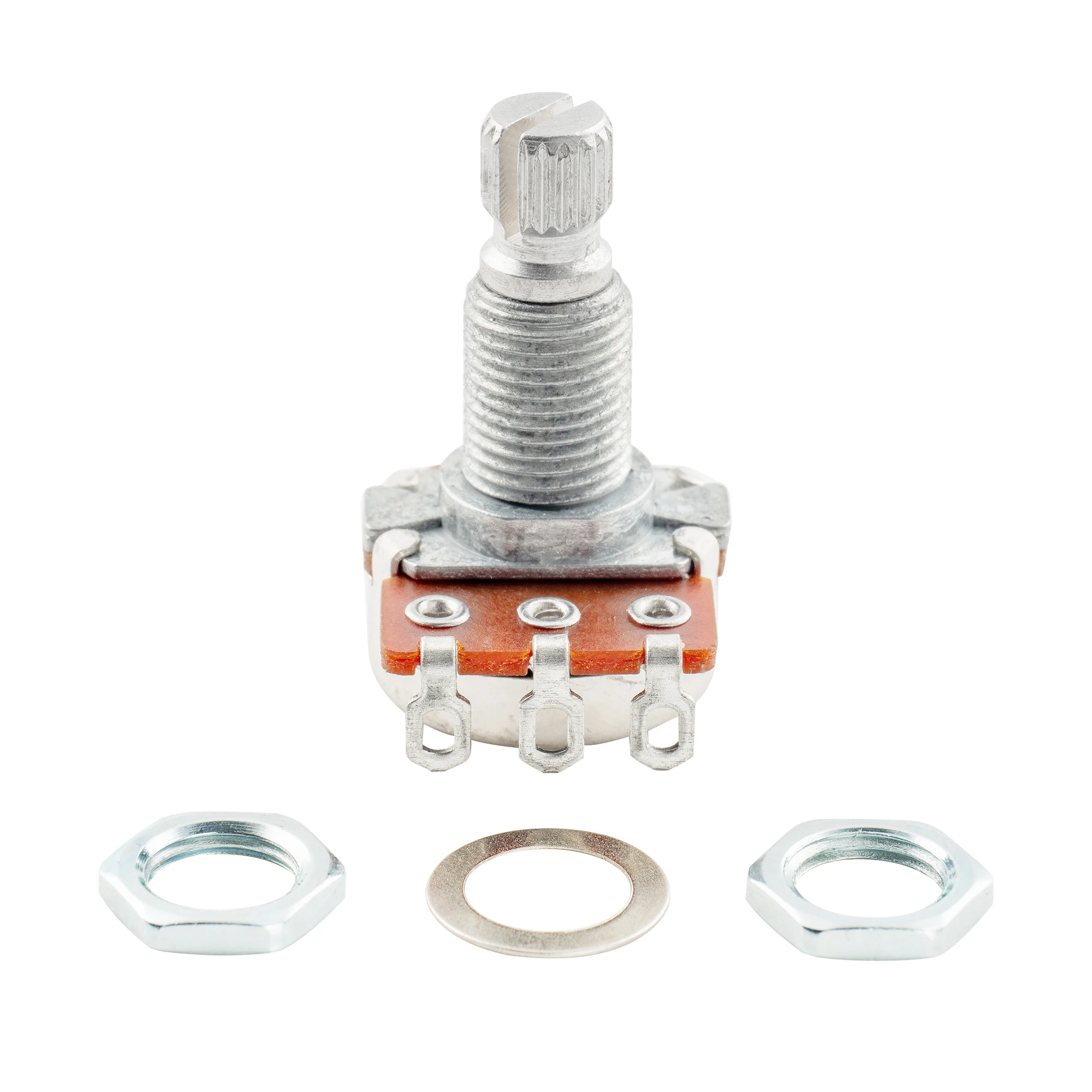 Alpha Mini Metric Coarse 18-Spline Split Shaft Pots Audio Linear Taper Potentiometers for Electric Guitar Bass Set of 4 guitar potentiometer