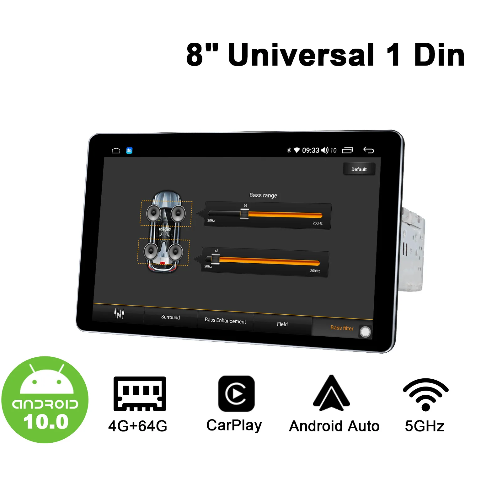 8JOYING Universal Car Radio Stereo pantalla 1 din Android 10 1280*800 Head  Unit Central Multimedia With Carplay Android Auto - AliExpress