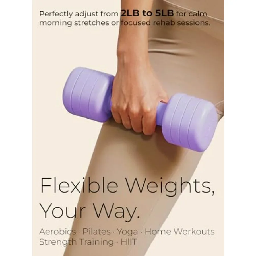 Purple Adjustable Dumbbell (5 lbs) and Pink Adjustable Kettlebell (12 lbs) Bundle