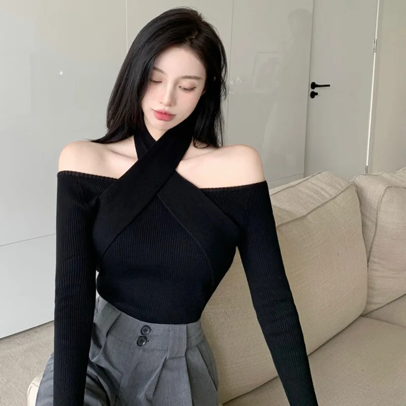Winter Women s Sweater Knitted Long Sleeve Versatile Off Shoulder winter-women-s-sweater-knitted-long-sleeve-versatile-off-shoulder