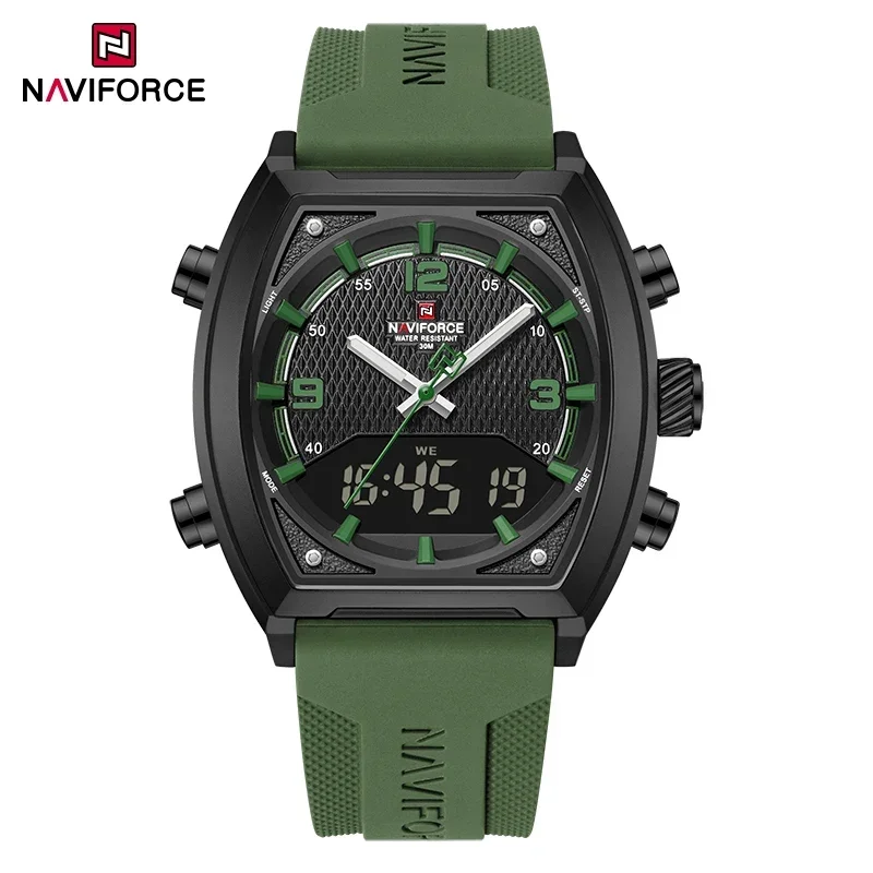 NAVIFORCE Men's Military Sports Watch - Dual Time Display, Water Resistant Outdoors Wristwatch