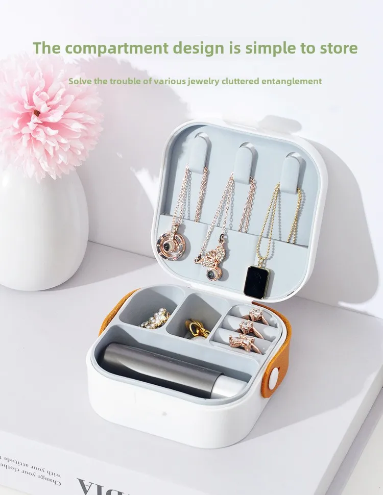 Mini Travel Jewelry Organizer Portable Earrings Necklace Ring Jewelry Box