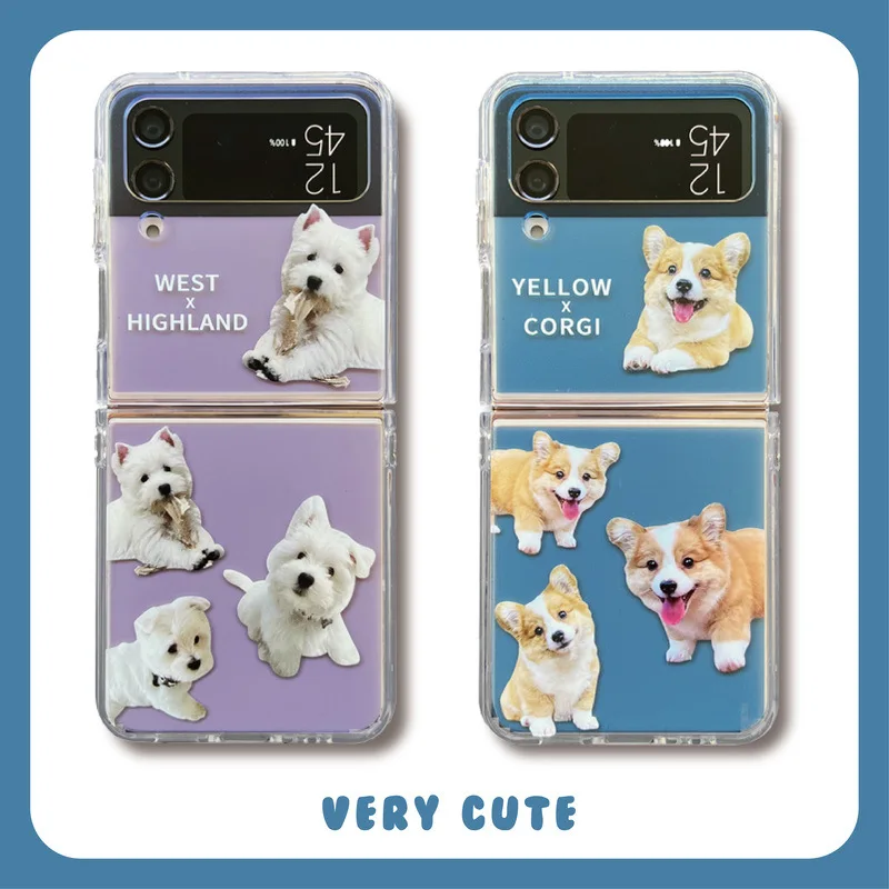 

Samsung zflip 5 New Personalized Cartoon Dog Galaxy Samsung Suitable for zflip 3/4 Folding Phone Soft Case